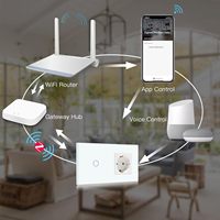 Prise intelligente Zigbee 3.0 de norme européenne, panneau en verre trempé, commande vocale via application, 1 à 3 prises AC, 1 à 3 ports USB A/C