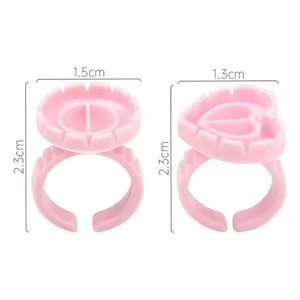 100pcs Sunflower <b>Lash</b> Glue Holder Rings Disposable Plastic Blossom Cups with <b>Adhesive</b> Stand - Product Image 5