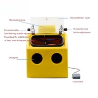 Machine de sablage métallique double table à double usage, équipement de meulage et de polissage humide/sec pour le nettoyage de bijoux et le traitement des surfaces