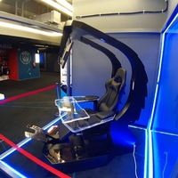 INGREM Poste de travail de jeu ergonomique à double bras confortable de haute qualité avec éclairage RVB pour ordinateur, mobilier de bureau à domicile, cockpit pour 3 moniteurs