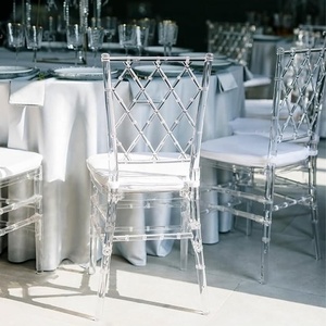 Chaise de salle à manger vintage moderne de haute qualité, transparente, avec dossier haut en maille acrylique, nouvelle arrivée pour mariages intérieurs et extérieurs - Product Image 2