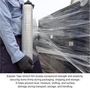 80 Gauge Industrial Heavy Duty Stretch <b>Wrap</b>, 18 Inch x 1000ft Clear Self-Adhering <b>Pallet</b> Shrink Film - Product Image 4