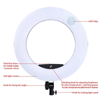 Yidoblo fd-480 96w Ringlight 18 pouces 3200k-5500k Dimmable téléphone lampe photographique professionnelle Led 18 pouces anneau lumineux avec support
