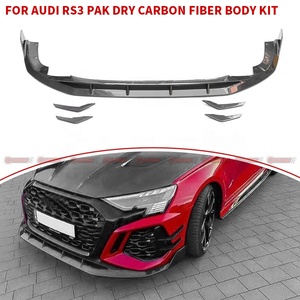 ลิ้นกันชนหน้าคาร์บอนไฟเบอร์สำหรับ Audi RS3 8Y รุ่น PAK น้ำหนักเบา ดีไซน์แอโรไดนามิก สปอยเลอร์หน้าทรงสปอร์ต - Product Image 4