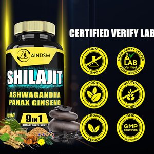 Cápsulas de Shilajit para el Apoyo Inmunológico, Cápsulas de Shilajit del Himalaya con Ashwagandha, Cúrcuma y Bergamota - Product Image 5