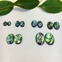 Cabochons ovales en nacre synthétique en gros, coquilles d'ormeau synthétiques, revêtement époxy, pour accessoires de bijoux DIY