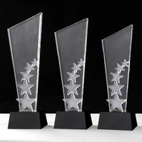 Médaille de trophée en cristal givré personnalisée en gros, trophée en cristal étoile vierge, médaille de trophée ronde MVP en cristal pour le sport