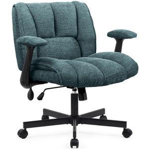 <span class=keywords><strong>Silla</strong></span> de <span class=keywords><strong>Oficina</strong></span> con Patas Cruzadas 2026, <span class=keywords><strong>Brazos</strong></span> Abatibles y Ruedas, Asiento Ancho, con Soporte Lumbar Dinámico Integrado - Product Image 1