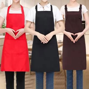 Delantal de Cocina Personalizado con Logotipo, Delantal de Poliéster y Algodón Negro para Restaurante, Delantal de Cocina Impermeable para Asar a la Parrilla, Delantal de Cocina para Mujeres y Hombres - Product Image 3