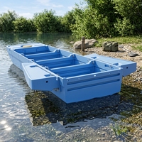 Bateau de pêche modulaire en LDPE léger, transportable sur toit de voiture, épaissi, robuste, écologique, recyclable, avec un grand espace de rangement pour le nettoyage des étangs