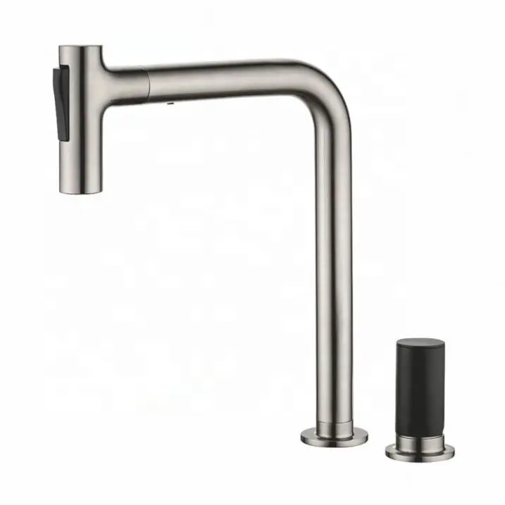 Pull Down Out Flexible Hose 3 Way Usa Water Filter & Tap 3 Way PullアウトSpout 2穴Kitchen Sink Faucet