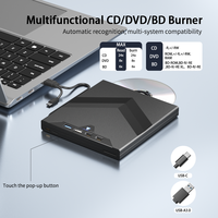 Lecteur de Blu-ray externe USB 3.0/Type-C 8-en-1, graveur de Blu-ray portable, prend en charge la lecture/écriture de disques 50G, prêt à être expédié, en stock