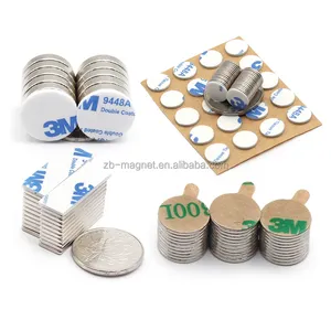 China Manufacturer Strong Magnetic Force Cube Block Disk Disc Round Adhesive N52 Neodymium Magnets With 3M Adhesive Type