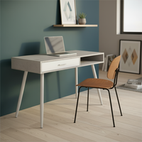 Bureau d'ordinateur moderne avec cadre métallique et tiroirs, idéal pour iPhone, iPad, MacBook Air – Prix usine