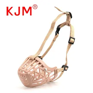 Bozal ajustable de malla transpirable para perros KJM, bozal ecológico ajustable de seguridad, bozal duradero de plástico PE transpirable para perros - Product Image 2