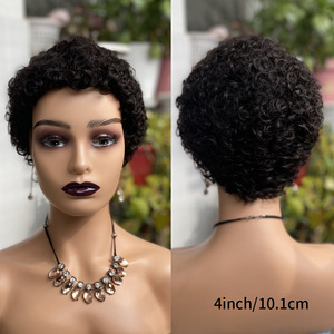 Parrucca Herfa African Small Roll da <span class=keywords><strong>donna</strong></span>, in capelli Remy, per commercio estero, con lana, corta 4 pollici, per copricapo da festa, con colore HD trasparente - Product Image 6