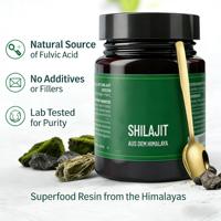 Résine de Shilajit Pur de l'Himalaya 30g Pot Cuillère Dorée 500mg/Portion 375mg Acide Fulvique Énergie Naturelle Soutien Immunitaire Complément Alimentaire Adulte
