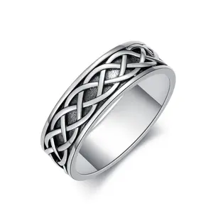 Celtic Knot Rings 925 Sterling Silver Oxidized Ring Fashion Jewelry Gifts for Women Men