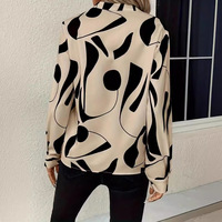 Mode féminine européenne et américaine, nouveaux hauts, chemises à imprimé géométrique les plus vendues, manches trois quarts, hiver/printemps/été, ODM