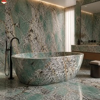 Dalle de quartzite vert amazonite de luxe, turquoise naturelle, pour plan de travail de cuisine, îlot, buanderie, salon, salle de bain, escalier