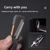 Porte-clés mousqueton léger en alliage de titane avec pendentif couteau EDC Express pour hommes