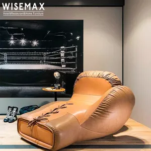 WISEMAX ריהוט מלון ריהוט ספות מעצב טרקלין כיסא מלא עור רצפת ספה אחת טרקלין מיטת לקריאה סלון