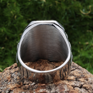 Anillo Retro de Acero Inoxidable con Diseño Turquesa para Hombre, Joyería de Calavera, Piedras Naturales Gruesas, Accesorio de Anillo de Piedras Preciosas Vintage - Product Image 5