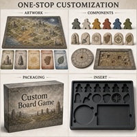 Jeu de société de stratégie personnalisé sur le thème de l'archéologie mégalithique avec des meeples en bois, boîte de rangement et cartes en papier - Éducation muséale