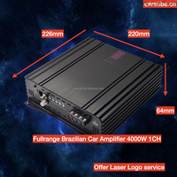 Amplificateur de subwoofer de voiture 4K style brésilien, pleine gamme, RMS 4000W, monobloc SPL pour voiture, crête 8000W, 1 canal, classe D