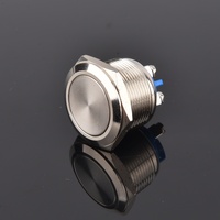Interrupteur à bouton-poussoir en acier inoxydable IP65 de 12 mm, 12 V, borne à vis, étanche pour tableau de commande électrique