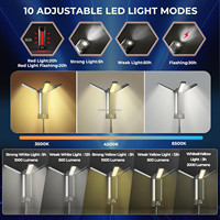 Lampe de travail LED rechargeable XHP50 lumineuse avec support, 6000 mAh, trépied portable détachable, lampe de camping sans fil pour réparation automobile