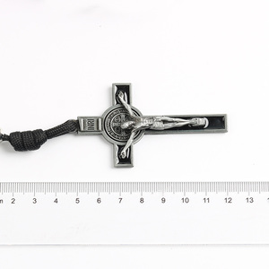 도매 파라코드 종교 묵주 튼튼한 나무 구슬 가톨릭 묵주 목걸이 십자가 남성용 - Product Image 5