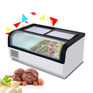 Led ánh sáng <span class=keywords><strong>Countertop</strong></span> Gelato <span class=keywords><strong>Showcase</strong></span> Cooler tự động tấm tủ đông với rõ ràng hàng đầu và cửa sổ phía trước cho Ice Cream hiển thị - Product Image 4