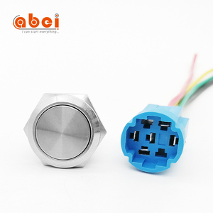 Zte ABEI — interrupteur plate en Nickel plaqué, bouton-poussoir imperméable, à verrouillage automatique, bouton-poussoir momentané, pour voiture, bateau, 19mm - Product Image 6