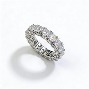 <b>CUSTOM</b> SILVER 10K/14K/18 SOLID GOLD CLASSIC Lab-Grown CVD IGI VVS-VS Oval Cut ENGAGEMENT PARTY FASHION CLUSTER <b>RING</b> - Product Image 2