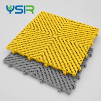 Dalles de sol en plastique PP emboîtables pour atelier commercial, 400x400mm, 18mm d'épaisseur, haute performance d'isolation, imperméables, résistantes au trafic intensif