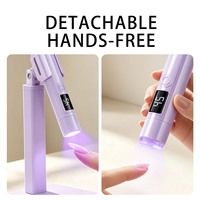 Lampe à ongles UV LED rechargeable Macaron quatre couleurs avec écran, 300 mAh, minuteur 45s/60s, support métallique, outil de manucure portable