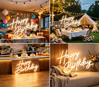 Enseigne néon LED personnalisée pour anniversaire, décoration de fête, toile de fond, chiffre d'âge personnalisé, lumière néon pour femmes et hommes, célébration d'anniversaire