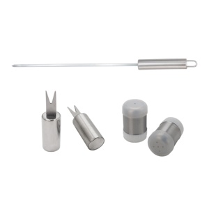 Thiết Kế Mới Kim Loại Thép Không Gỉ BBQ Công Cụ Grill <span class=keywords><strong>Set</strong></span> Camping Folding Than Nướng Phụ Kiện - Product Image 4