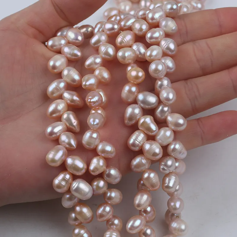 Colore naturale d'acqua dolce naturale 8-9mm perle di perle di riso orecchio di wha perle sciolte per la creazione di gioielli