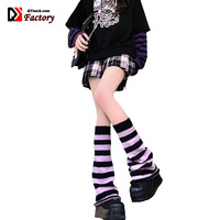 Black Stripe Y2K Vente en gros Esthétique Style millénaire Logo personnalisé Guêtres tricotées Femme Fille Jambières Couvre-jambes Bas