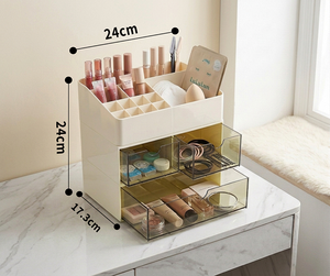 XinHang Bulk Supply Retractable Drawer Makeup <strong>Storage</strong> Box Plastic Skincare Display Desk Organizer <strong>Chest</strong> <strong>With</strong> Brush <strong>Storage</strong> Tray - Product Image 3