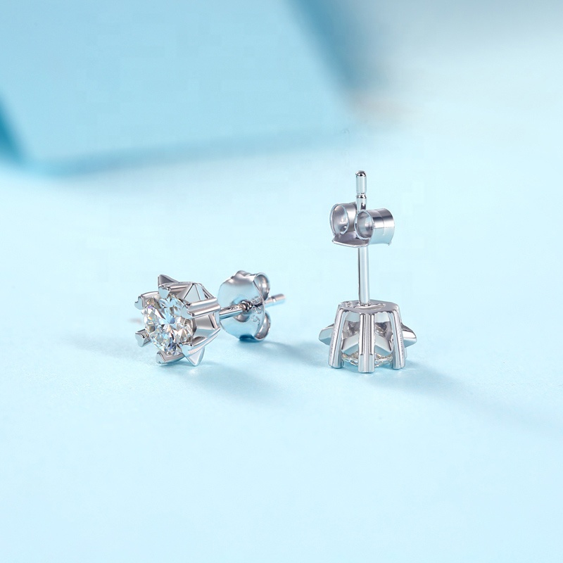 HMOIS crystal earrings silver S925 factory wholesale 0.5ct moissanite diamond earings for 2021 women