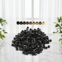 1000 pièces en stock : Anneaux micro-linés en silicone, perles à vis, anneaux en cuivre plat, anneaux nano pour outils d'extension capillaire