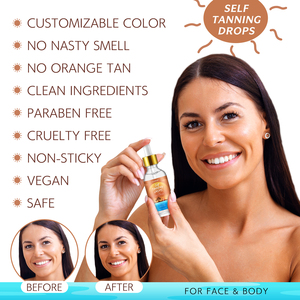 ELAIMEI Siero Autoabbronzante Naturale ed Efficace per Viso e Corpo, Gocce Autoabbronzanti con Protezione Solare e Correzione del Colore - Product Image 5
