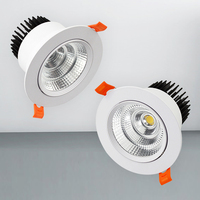 Spot LED encastré au plafond anti-éblouissement COB réglable 10W 20W 30W 40W 50W, downlight moderne en aluminium à intensité variable