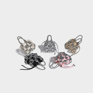 Design High-End Satchel Crossbody <b>Bag</b> Fashionable Versatile Beaded <b>Bag</b> Exquisite Cut Bead Woven PU <b>String</b> Tanjing - Product Image 2