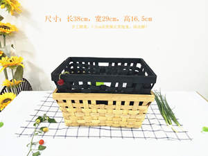 Cesto de Navidad casero ancho plano Holame hogar hecho a mano astillas de madera tejido rectángulo almacenamiento Picnic <span class=keywords><strong>cesta</strong></span> de frutas - Product Image 5