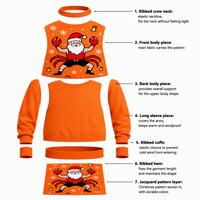 Herren Strickpullover 100% Baumwolle Weihnachtsmann Übergröße Großer und Langer Pullover Lustiger Hässlicher Weihnachtspullover Herren Winter-Oberteil