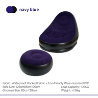 Fauteuil gonflable confortable avec repose-pieds, en PVC floqué doux, pour la lecture et la détente